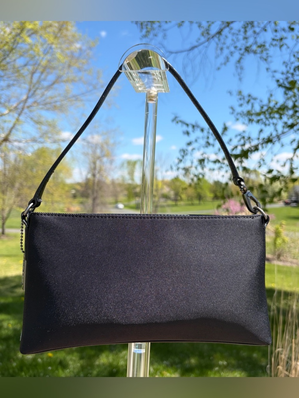Vintage COACH Mercer Demi Clutch Black Twill Leather 7407 EUC - Picture 11 of 17